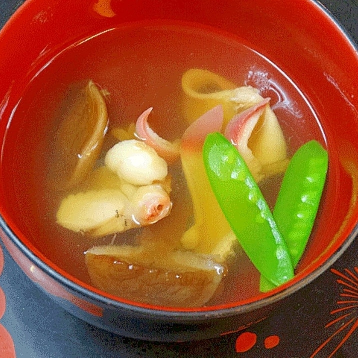 割烹風・本格吸い物☆　「ホッキ貝の吸い物」